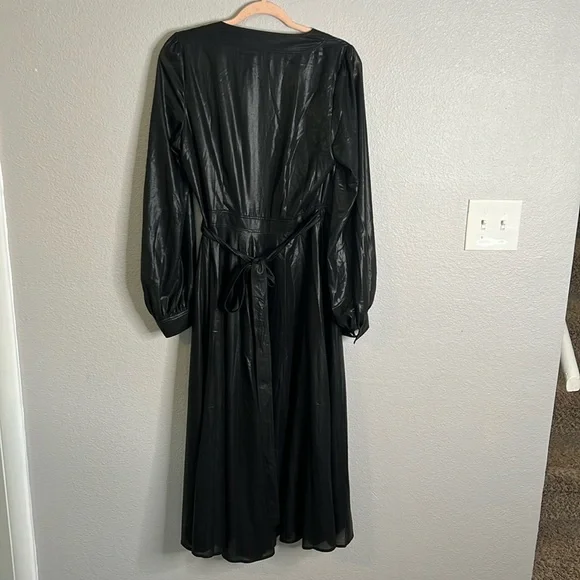 Lamé Wrap Cocktail Midi Dress - NWT - Picture 9 of 10